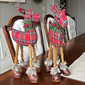 Plaid Reindeer Holiday Decor Set
